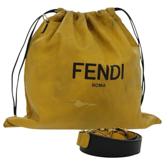 FENDI Shoulder Bag Leather Yellow Gold - Picture 1 of 15